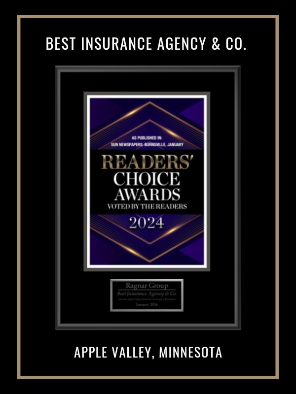 2024 Best Insurance Agency & Co Apple Valley Reader's Choice Award Ragnar Group