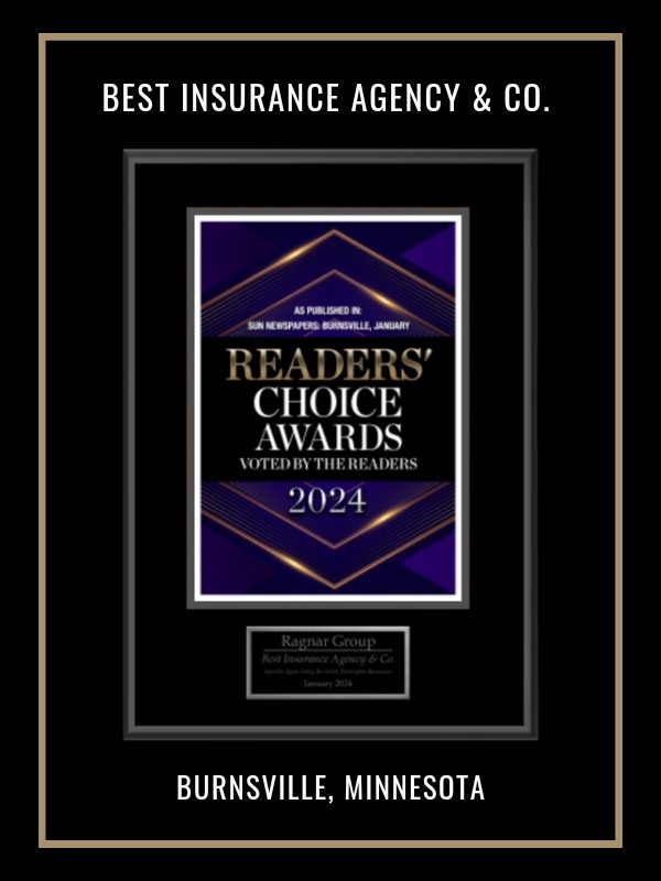 2024 Best Insurance Agency & Co Burnsville Reader's Choice Award Ragnar Group